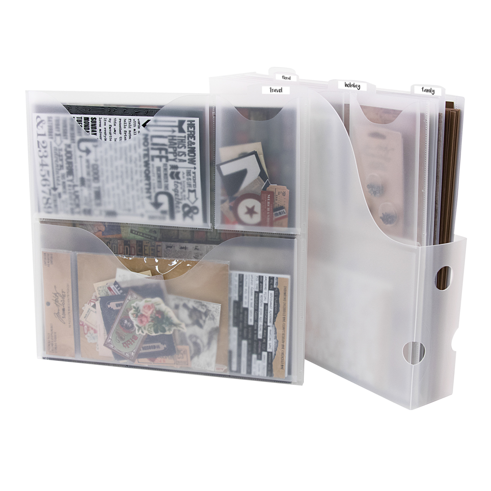 Clear CH92604 Storage Studios Vertical Variety Pack of Paper Holders for Up To 12 x 12 Inch Paper and Supplies 